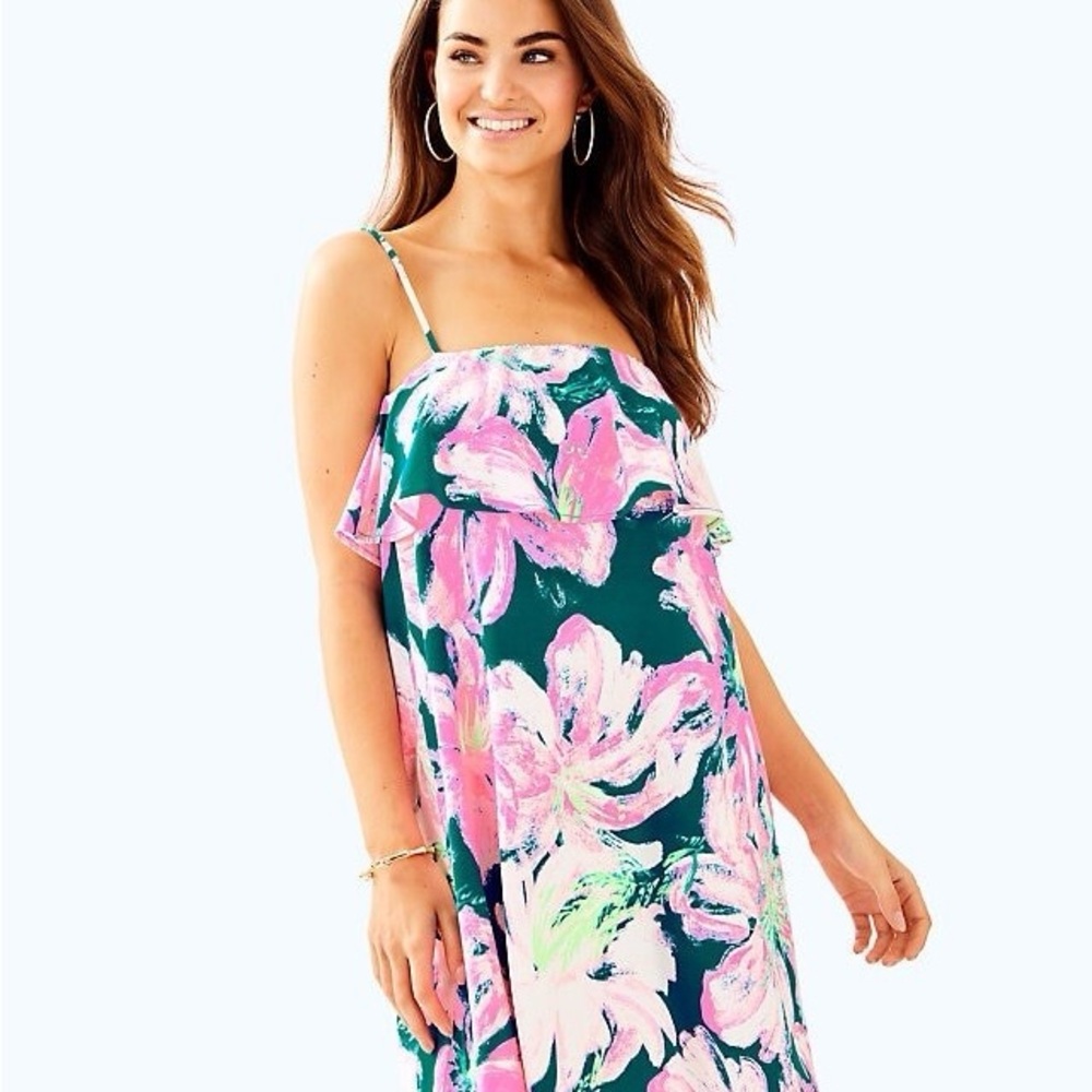 Lilly Pulitzer Vibrant Pink and Green Annastasha Dress